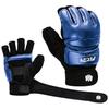 FitsT4 Sports Half Mitts MMA UFC Training Boxing Punch Bag Kickboxing Sparring Grappling Martial Arts Muay Thai Taekwondo Wrist Wraps Support Gloves for Women Men Kids Blue XS view 2
