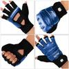 FitsT4 Sports Half Mitts MMA UFC Training Boxing Punch Bag Kickboxing Sparring Grappling Martial Arts Muay Thai Taekwondo Wrist Wraps Support Gloves for Women Men Kids Blue XS view 4