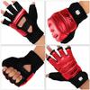 FitsT4 Sports Half Mitts MMA UFC Training Boxing Punch Bag Kickboxing Sparring Grappling Martial Arts Muay Thai Taekwondo Wrist Wraps Support Gloves for Women Men Kids Red XL view 4