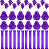 Sosation 36 Pcs Team Spirit Accessories, Cheerleading Pom Poms Hand Clappers Party Favors and Thunder Sticks Noise Makers for Sporting Events Football Baseball Cheering Essentials(Purple) view 1