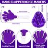 Sosation 36 Pcs Team Spirit Accessories, Cheerleading Pom Poms Hand Clappers Party Favors and Thunder Sticks Noise Makers for Sporting Events Football Baseball Cheering Essentials(Purple) view 2