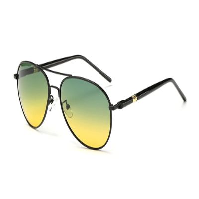 WIRUN Night Vision Glasses Anti-Glare Polarized UV400 Aviator Night Driving Glasses for Men & Women Yellow Safety Eyewear (Black)