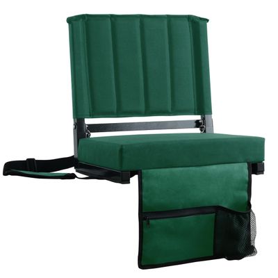 SPORT BEATS Stadium Seats with Back Support Bleacher Chairs with Back and Cushion Thick Padded Bleacher Seats Includes Shoulder Strap Huntergreen 1pc Regular - 17" W x 12" D x 16.5" H