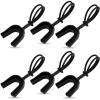 TOODOO 6 Pcs Strapped Mouth Guard Sports Mouthguard with Strap No Boil Football Boxing Mouthpiece Adult Youth Braces Soft Mouthguard for Lacrosse Basketball Hockey Wrestling(Black,Adults) view 1