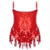 Aislor Kids Girls Sparkly Sequins Tassels Ballroom Salsa Samba Rumba Tango Latin Dance Dress Festival Rave Dancewear *Red-2 8 Years view 2