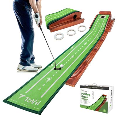 Putting Green Indoor - Golf Putting Mat Putting Matt for Indoors for Kids Indoor Putting Green Putting Practice Indoor Putting Greens for Home Office with Ball Return Golf Gifts for Men by ToVii