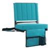 SPORT BEATS Stadium Seats with Back Support Bleacher Chairs with Back and Cushion Thick Padded Bleacher Seats Includes Shoulder Strap Cyan 1pc Regular - 17" W x 12" D x 16.5" H view 1