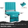 SPORT BEATS Stadium Seats with Back Support Bleacher Chairs with Back and Cushion Thick Padded Bleacher Seats Includes Shoulder Strap Cyan 1pc Regular - 17" W x 12" D x 16.5" H view 2