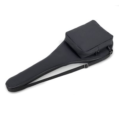 Gespann Tennis Racket Cover for One Tennis Racket or Two Badminton Rackets Single Tennis Racket Cover Bag (Black-Pocket, L)