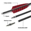28"/30" Pure Carbon Archery Spine 400/500 with Removable Tip 4" Real Feather Arrows for Recurve and Compound and Traditional Bows Hunting Target Practice (6 Pack) (28 inches,Spine 400) view 2