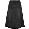 ebossy Women's High Rise Distressed Wash Denim Skirt A Line Swing Maxi Long Jean Skirts (X-Small, Black)