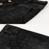 ebossy Women's High Rise Distressed Wash Denim Skirt A Line Swing Maxi Long Jean Skirts (X-Small, Black) view 3