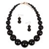 Fuqimanman2020 Chunky Large Simulated Pearl Choker Necklace Drop Dangle Earrings Crystal Bib Big Round Beaded Strand Multicolor Costume Statement Wedding Jewelry Set for Women Brides-Black view 1