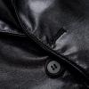 Mens Faux Leather Moto Blazer Classic Casual PU Leather Slim Jacket Stylish Motorcycle 2 Button Lapel Sport Coat (Black,180) view 4