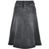 ebossy Women's High Rise Distressed Wash Denim Skirt A Line Swing Maxi Long Jean Skirts (Large, Grey)