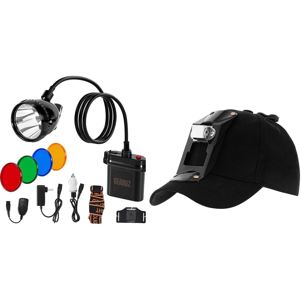 GearOZ LED Coon Hunting Lights Bundle with Hunting Hat