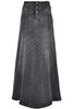 ebossy Women's High Rise Distressed Wash Denim Skirt A Line Swing Maxi Long Jean Skirts (Small, Grey) view 1
