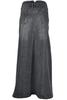 ebossy Women's High Rise Distressed Wash Denim Skirt A Line Swing Maxi Long Jean Skirts (Small, Grey) view 2