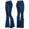 Women's Flare Bell Bottom Jeans Classic High Waist Totally Shaping Tassel Stretch Curvy Fit Jeans Button Fly Jeans Denim view 3
