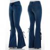 Women's Flare Bell Bottom Jeans Classic High Waist Totally Shaping Tassel Stretch Curvy Fit Jeans Button Fly Jeans Denim view 4