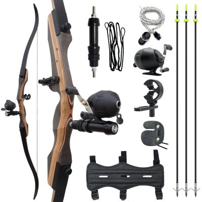 62" Hunting Recurve Bow Archery Set Adult 25-50lbs Fishing Bow and Arrow for Adults Hunting Right Hand with 3pcs Bow Fishing Arrows (25LBS)