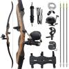 62" Hunting Recurve Bow Archery Set Adult 25-50lbs Fishing Bow and Arrow for Adults Hunting Right Hand with 3pcs Bow Fishing Arrows (25LBS) view 1