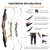 62" Hunting Recurve Bow Archery Set Adult 25-50lbs Fishing Bow and Arrow for Adults Hunting Right Hand with 3pcs Bow Fishing Arrows (25LBS) view 4