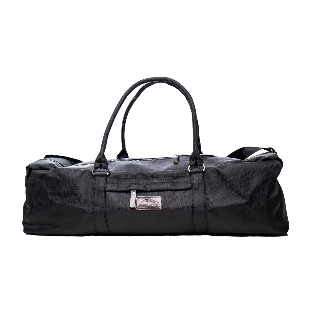 Mount Adams Yoga Mat Bag with Strap, 26" x 8" x 8", Fits Mats up to 74" x 26" x 6mm, Yoga Bag for Exercise Mat, Straps, and Blocks, Gym Duffle Bag for Sports, Workout, and Fitness, Black Ripple