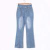 Women's Flare Bell Bottom Jeans Classic High Waist Totally Shaping Tassel Stretch Curvy Fit Jeans Jeggings with Pockets Light Blue view 3