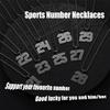 HSWYFCJY Gold Number Necklace for Men,Stainless Steel Athletes Number Chain Charm Pendant Personalized Men's Sports Jewelry Basketball Baseball Football Ice HockeyNumber 43,Black view 4