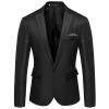Maiyifu-GJ Men Casual Slim Fit Suit Jacket Lightweight Notched Lapel Business Sport Coat 1 Button Daily Wedding Party Blazer (Black,Large) view 1