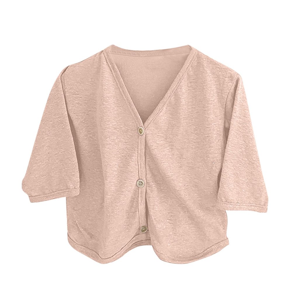 Baby Newborn Infant Girls Boys Cotton Summer Spring Autumn Solid Long Sleeve Cardigan Toddler Light Jackets (Pink, 3-4 Years)