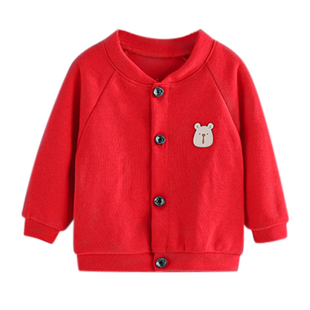 SZZY Toddler Children Kids Baby Boys Girls Cartoon Coat Animals Cute Sweatshirt Pullover Hoodie Boys Coats (Red, 3-4 Years)