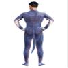 Bemeiren Men's Animal Bodysuit Costume with Big Tail Print Petsuit Spandex Furry Jumpsuit Cosplay Halloween Party Blue Dog view 3