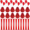 Sosation 36 Pcs Team Spirit Accessories, Cheerleading Pom Poms Hand Clappers Party Favors and Thunder Sticks Noise Makers for Sporting Events Football Baseball Cheering Essentials(Red) view 1