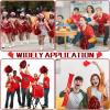 Sosation 36 Pcs Team Spirit Accessories, Cheerleading Pom Poms Hand Clappers Party Favors and Thunder Sticks Noise Makers for Sporting Events Football Baseball Cheering Essentials(Red) view 4