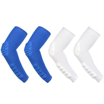 4 Pack Basketball Arm Sleeves Crashproof Compression Padded Elbow Arm Sleeves Protection for Youth Kids Adult