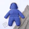 Infant Baby Girls Boys Romper Suit Warm Hooded Snowsuit Jumpsuit Down Coats Romper Padded Outwear Snow Suit (Light Blue, 9-12 Months) view 3