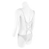 JEsilunmaMY Men's Suspender Underwear Low Rise Bulge Pouch Brief Mankini Swimsuit Back Cross Strap Bodysuit Lingerie Panties (White,XX-Large) view 4
