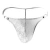 JEsilunmaMY Mens See Through T-Back Thong Mesh Sheer Low Rise Bulge G-String Thongs Transparent Sexy Panties Bikini Underwear (White,One Size) view 1