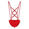 JEsilunmaMY Men's Suspender Underwear Low Rise Bulge Pouch Brief Mankini Swimsuit Back Cross Strap Bodysuit Lingerie Panties (Red,Large) view 1