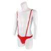 JEsilunmaMY Men's Suspender Underwear Low Rise Bulge Pouch Brief Mankini Swimsuit Back Cross Strap Bodysuit Lingerie Panties (Red,Large) view 2