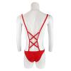 JEsilunmaMY Men's Suspender Underwear Low Rise Bulge Pouch Brief Mankini Swimsuit Back Cross Strap Bodysuit Lingerie Panties (Red,Large) view 4