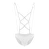 JEsilunmaMY Men's Suspender Underwear Low Rise Bulge Pouch Brief Mankini Swimsuit Back Cross Strap Bodysuit Lingerie Panties (White,Large) view 1