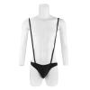 JEsilunmaMY Men's Suspender Underwear Low Rise Bulge Pouch Brief Mankini Swimsuit Back Cross Strap Bodysuit Lingerie Panties (Black,Medium) view 2