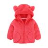 Boys Girls Kids Warm Winter Jackets Baby Fleece Sweatshirt Flannel Coats Hooded Coats for Girls Size 10-12 (Watermelon Red, 4-5 Years) view 1