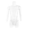 JEsilunmaMY Men's Suspender Underwear Low Rise Bulge Pouch Brief Mankini Swimsuit Back Cross Strap Bodysuit Lingerie Panties (White,Medium) view 3