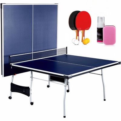 Cirocco Foldable 4 Piece Ping Pong Table Tennis Set with Net, Paddles, Balls - Tournament Size, Quick Setup, Playback Mode
