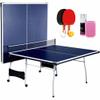 Cirocco Foldable 4 Piece Ping Pong Table Tennis Set with Net, Paddles, Balls - Tournament Size, Quick Setup, Playback Mode view 1