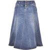 ebossy Women's High Rise Distressed Wash Denim Skirt A Line Swing Maxi Long Jean Skirts (X-Small, Light Blue) view 1